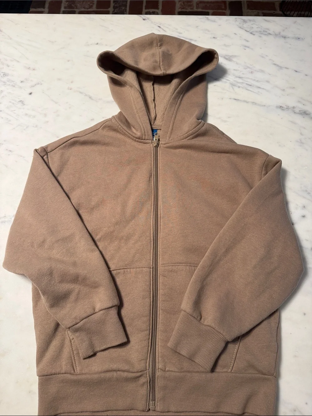 Old Navy Kids Cozy  Zip-Up Hooded Sweatshirt in Camel